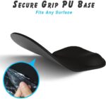 Pink oval mouse pad with an integrated gel wrist rest, designed for ergonomic support and smooth mouse movement.