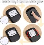 Black SYMDROMIA 13-in-1 office desk organizer set with stapler, scissors, pens, and tape dispenser arranged neatly.